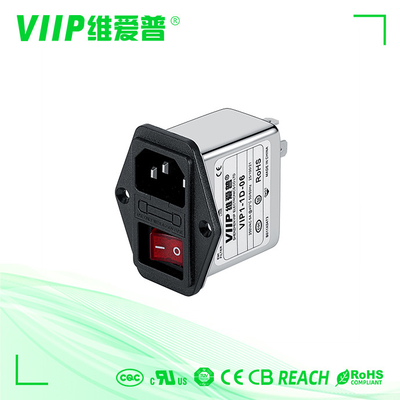 comprar Soporte superficial de paso bajo de EMI Filter 6A del filtro anti-ruidos del IEC de VIIP 250V online manufacture