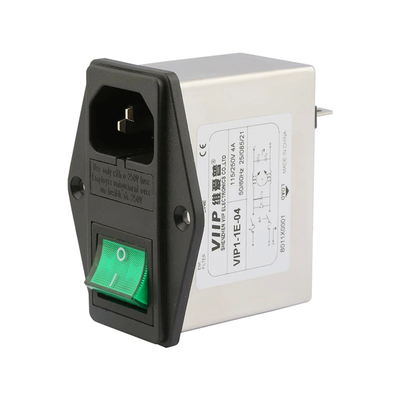 Rango de frecuencia 50/60Hz Filtro EMI IEC con terminación terminal de tornillo 1500VDC línea a línea
